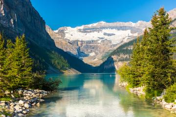 Lake Louise in summer at the Banff National park canada- Stock Photo or Stock Video of rcfotostock | RC-Photo-Stock