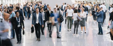 large crowd of anonymous blurred people at a trade fair- Stock Photo or Stock Video of rcfotostock | RC-Photo-Stock