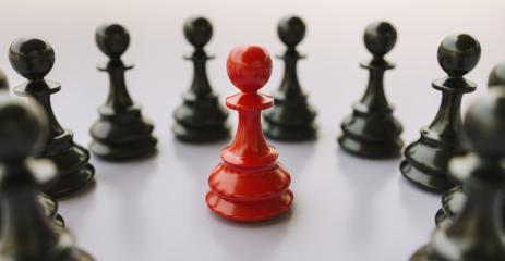 Leadership concept, red pawn of chess, standing out from the crowd of blacks- Stock Photo or Stock Video of rcfotostock | RC-Photo-Stock