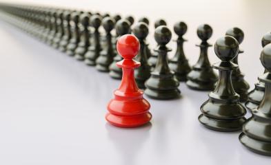 Leadership concept, red pawn of chess, standing out from the crowd- Stock Photo or Stock Video of rcfotostock | RC Photo Stock