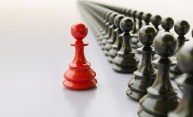 Leadership concept, red pawn of chess, standing out from the crowd of blacks : Stock Photo or Stock Video Download rcfotostock photos, images and assets rcfotostock | RC Photo Stock.: