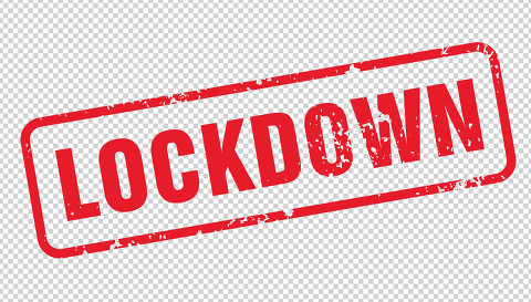 LOCKDOWN red Rubber Stamp for Coronovirus pandemic on checked tr : Stock Photo or Stock Video Download rcfotostock photos, images and assets rcfotostock | RC-Photo-Stock.: