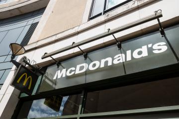 LONDON, UNITED KINGDOM MAY, 2017: McDonalds logo sign. It is the world's largest chain of hamburger fast food restaurants.- Stock Photo or Stock Video of rcfotostock | RC-Photo-Stock