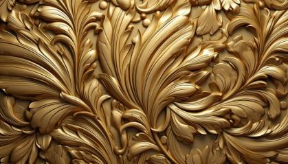 Luxurious golden floral relief with intricate details- Stock Photo or Stock Video of rcfotostock | RC Photo Stock