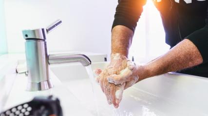 Man washing his Hands to prevent virus infection and clean dirty hands - corona covid-19 concept- Stock Photo or Stock Video of rcfotostock | RC-Photo-Stock