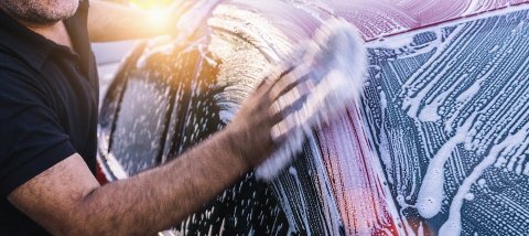 Man worker washing car on a car wash, motion shot- Stock Photo or Stock Video of rcfotostock | RC-Photo-Stock