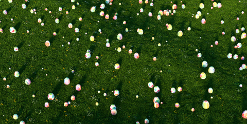 Many colorful easter eggs in the grass of a meadow for easter- Stock Photo or Stock Video of rcfotostock | RC Photo Stock