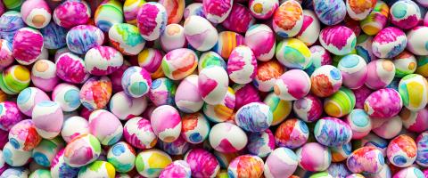 many colorful watercolor easter eggs, Panorama banner size : Stock Photo or Stock Video Download rcfotostock photos, images and assets rcfotostock | RC Photo Stock.: