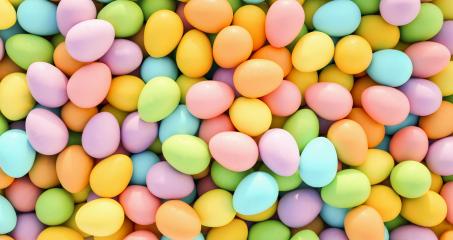 many pastel colored easter eggs background - 3D Rendering- Stock Photo or Stock Video of rcfotostock | RC Photo Stock