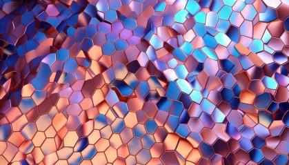 Metallic, hexagonal tiles with iridescent hues and reflections- Stock Photo or Stock Video of rcfotostock | RC Photo Stock