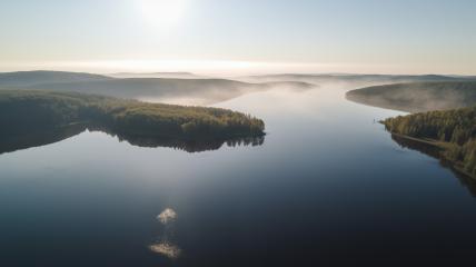 Misty lake with forested peninsula at sunrise
- Stock Photo or Stock Video of rcfotostock | RC Photo Stock