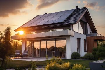 Modern house with solar panels at sunset
- Stock Photo or Stock Video of rcfotostock | RC Photo Stock