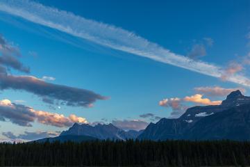 Moonrise an sunset at Rocky mountains in the banff national park- Stock Photo or Stock Video of rcfotostock | RC-Photo-Stock