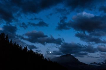 Moonrise at the Rocky mountains in the banff national park canada - Stock Photo or Stock Video of rcfotostock | RC Photo Stock