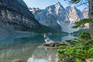 Moraine Lake in the morning at Sunrise in banff canada- Stock Photo or Stock Video of rcfotostock | RC Photo Stock