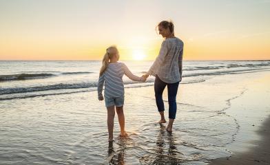 Mothers hand lead his little girl in the beach nature outdoor at sunset, trust family concept image : Stock Photo or Stock Video Download rcfotostock photos, images and assets rcfotostock | RC Photo Stock.: