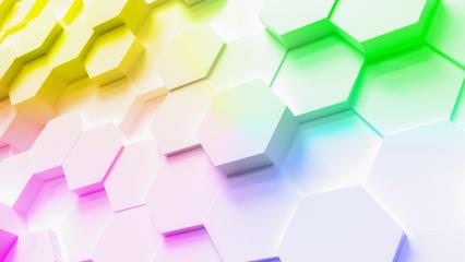 multi color technology hexagon pattern background - Stock Photo or Stock Video of rcfotostock | RC-Photo-Stock