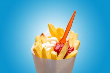 Netherlands fries with mayonnaise and ketchup- Stock Photo or Stock Video of rcfotostock | RC Photo Stock