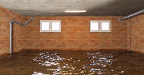 New basement under construction under water or flooding with with hollow blocks wall- Stock Photo or Stock Video of rcfotostock | RC Photo Stock
