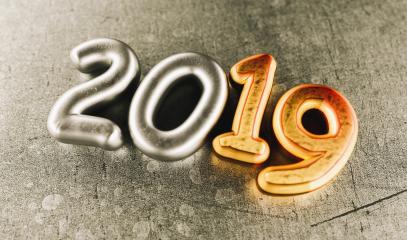 New year 2019 celebration. Silver numeral 2019 and Copper mettalic background. New Year's Eve, concept image - 3d rendering - Illustration : Stock Photo or Stock Video Download rcfotostock photos, images and assets rcfotostock | RC-Photo-Stock.: