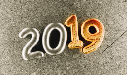 New year 2019 celebration. Silver numeral 2019 and Copper mettalic background. New Year's Eve, concept image - 3d rendering - Illustration- Stock Photo or Stock Video of rcfotostock | RC-Photo-Stock