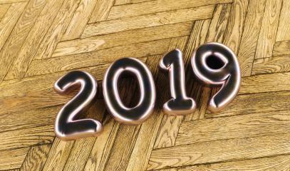 New year 2019 celebration. Silver Purple metallic numeral 2019on a old wooden floor background. New Year's Eve, concept image - 3d rendering - Illustration- Stock Photo or Stock Video of rcfotostock | RC-Photo-Stock