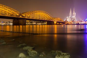 night view of the Cologne Cathedral and bridge- Stock Photo or Stock Video of rcfotostock | RC Photo Stock