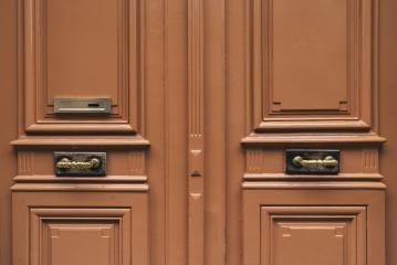 old door with letter box in paris- Stock Photo or Stock Video of rcfotostock | RC-Photo-Stock