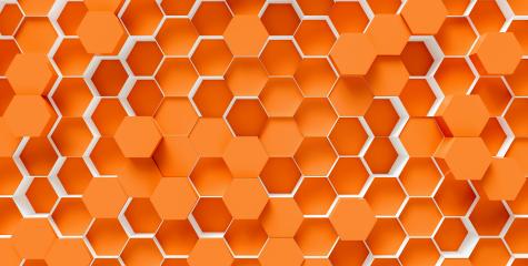 orange Hexagon Background - 3D rendering - Illustration - Stock Photo or Stock Video of rcfotostock | RC Photo Stock