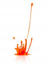 orange paint splashing isolated on white- Stock Photo or Stock Video of rcfotostock | RC-Photo-Stock