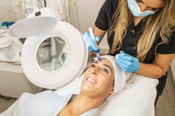 osmetologist making mesotherapy injection with dermapen on face for rejuvenation on the spa center or cosmetology salon. - Stock Photo or Stock Video of rcfotostock | RC Photo Stock