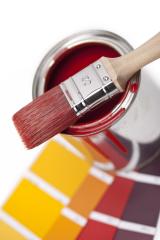 paint brush and can with red paint - Stock Photo or Stock Video of rcfotostock | RC Photo Stock