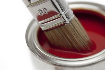 paint brush and can with red paint- Stock Photo or Stock Video of rcfotostock | RC Photo Stock