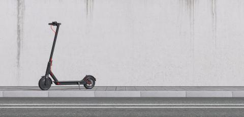 Panoramic view of e-scooter parked on sidewalk for mobility in the city : Stock Photo or Stock Video Download rcfotostock photos, images and assets rcfotostock | RC Photo Stock.: