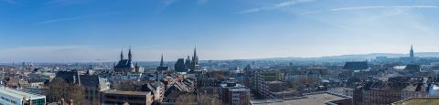 Panoramic view of imperial city Aachen in spring- Stock Photo or Stock Video of rcfotostock | RC-Photo-Stock