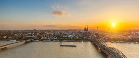 panoramic view on Cologne at sunset- Stock Photo or Stock Video of rcfotostock | RC-Photo-Stock