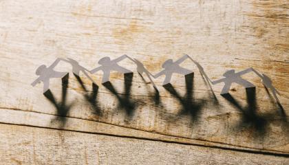 Paper People Holding Hands Teamwork. Business Concept image : Stock Photo or Stock Video Download rcfotostock photos, images and assets rcfotostock | RC Photo Stock.: