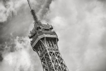 Paris Eiffel tower detail close-up in black and white colors- Stock Photo or Stock Video of rcfotostock | RC-Photo-Stock
