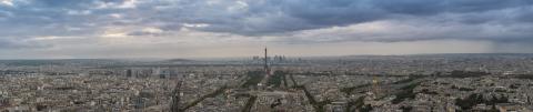 Paris Sykline Panorama with dramatic cloudy sky- Stock Photo or Stock Video of rcfotostock | RC Photo Stock