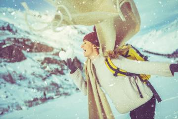 person with scarf in the snow- Stock Photo or Stock Video of rcfotostock | RC Photo Stock