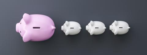 piggy bank as row leader, investment and development concept- Stock Photo or Stock Video of rcfotostock | RC Photo Stock