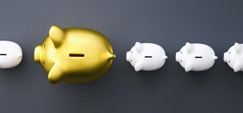piggy banks in a row, investment and development concept image- Stock Photo or Stock Video of rcfotostock | RC Photo Stock