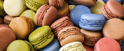 pile of colorful macarons dessert, in vintage pastel tones- Stock Photo or Stock Video of rcfotostock | RC Photo Stock