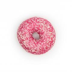 pink doughnut with white sugar sprinkles isolated on white background- Stock Photo or Stock Video of rcfotostock | RC Photo Stock