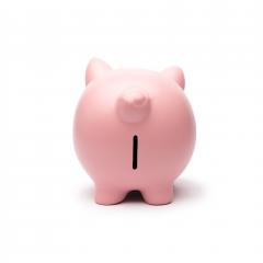 Pink piggy with slot from behind- Stock Photo or Stock Video of rcfotostock | RC Photo Stock