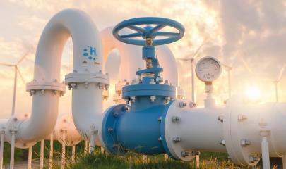 pipeline with a manometer of a hydrogen pipe and wind turbines in the background. Hydrogen energy storage concept image- Stock Photo or Stock Video of rcfotostock | RC Photo Stock