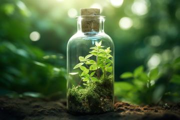 Plant growing inside a sealed glass bottle
 : Stock Photo or Stock Video Download rcfotostock photos, images and assets rcfotostock | RC Photo Stock.: