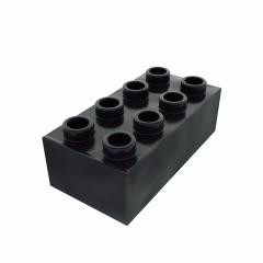 Plastic building block in black color isolated on white background- Stock Photo or Stock Video of rcfotostock | RC Photo Stock