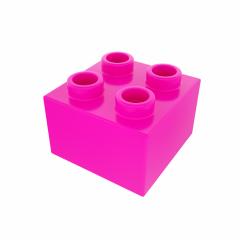 Plastic building block in pink color isolated on white background- Stock Photo or Stock Video of rcfotostock | RC-Photo-Stock