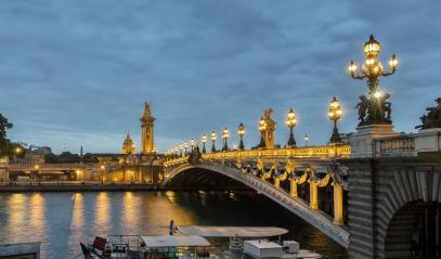 Pont Alexandre III bridge over river Seine and Hotel des Invalides at sunset. Bridge decorated with ornate Art Nouveau lamps and sculptures. Paris, France- Stock Photo or Stock Video of rcfotostock | RC Photo Stock